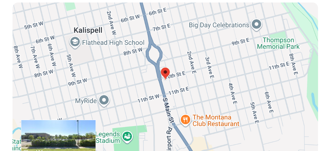 Map showing Elite Estimating Solutions office location in Kalispell, MT